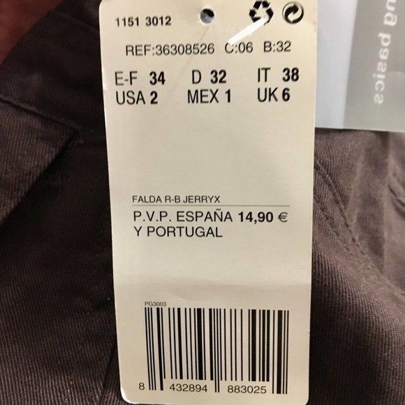 NEW Mango Midi Pencil Skirt Women's Size 2 Brown Snap-Front Pockets MNG Basics - Picture 9 of 9